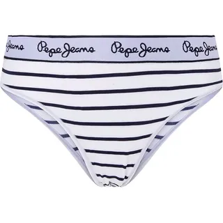 Pepe Jeans Damen Streifen Brazilian Bikini Style Unterwäsche Navy, L, Navy, 42