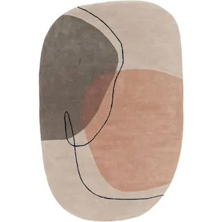 benuta Pure Wollteppich Shape Multicolor 160x230 cm , Textil , Abstrakt , Freiform , 160x230 cm , Gots , pflegeleicht , Teppiche und Böden, Teppiche, Schafwollteppiche