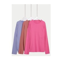 Girls M&S Collection 3pk Adaptive Cotton Rich Ribbed Tops (2-16 Yrs) - Multi, Multi - 12-13 Years