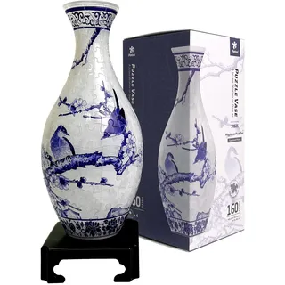 Pintoo 3D Puzzle Blumenvase - Magpies on Plum Tree, Zauberhafte Geschenkidee für stilvolle Heimdekoration, 160 Teile, DIY Bastelset, Valentinstag, Weihnachten [S1025]