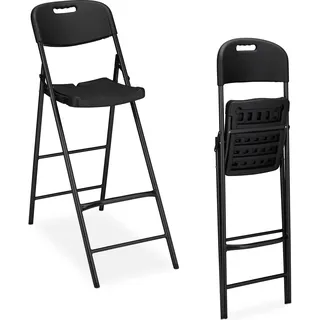 Relaxdays Barhocker 2er Set Schwarz