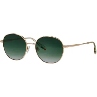 Sonnenbrille TOM TAILOR "Modell 675000", Damen, gold, metallic, Sonnenbrillen Sonnenbrille, Form Rund, Logoschriftzug auf Bügel, Metallfassung