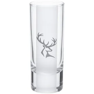Schnapsstamperl mit Tiroler Hirsch Gravur – 2 cl – Hochwertiges Schnapsglas aus Glas – Made in Austria – Perfekt für Zirbenschnaps & Edelbrände