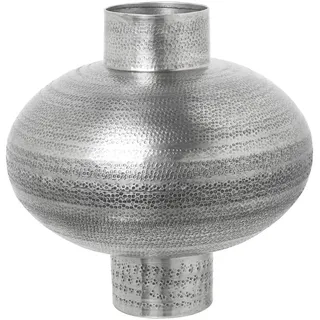 Alexandra House Living Vase, silberfarben, Metall, Antik-Finish, 33 x 32 x 32 cm