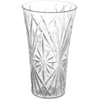 Blumenvase, Acryl, dekorativer Tafelaufsatz für Zuhause oder Hochzeit, Nicht zerbrechlicher Kunststoff, 25,4 cm hoch, 15,2 cm Öffnung, transparent