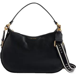 Ted Baker Leder Schultertasche Umhängetasche Esiah Webbing Slouchy Leather Hobo Bag Black schwarz - Schwarz