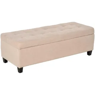 Homcom Truhenbank Leinenoptik Beige 125 x 49 x 41,5 cm