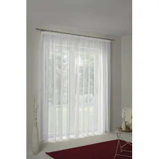 Vorhang WIRTH "Hanna mit Faltenband" Gr. 1, weiß, B:300cm H:120cm, Voile, Polyester, Gardinen, Vorhang, Store
