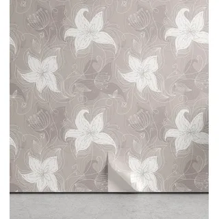 ABAKUHAUS Blatt abziehbare & klebbare Tapete für Zuhause, wirbelnde Linien, selbstklebendes Wohnzimmer Küchenakzent, 33 cm x 250 cm, Warm Taupe und Weiß - Taupe