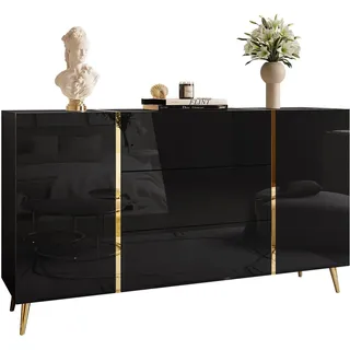 lookway Kommode mit Schubladen 158 x 88 x 41,3 cm Schwarz