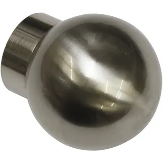 GARDINIA Endknopf, Aluminum, Edelstahl-Optik, Windsor Ball, 2