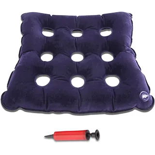 HERCHR Aufblasbare Sitzkissen, Hämorrhoiden Sitzkissen, Stuhlkissen mit Pumpe Luftkissen für Bürostühle 43×43 cm