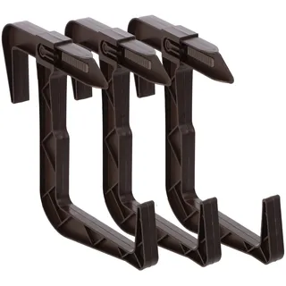 KADAX 3er Set Blumenkastenhalterung ohne Bohren, Balkonkastenhalter im Set, verstellbare Haken und Halter für Blumenkasten, Blumenkastenhalterung für Balkon und Fensterbank (Braun)