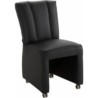 exxpo - sofa fashion Hochlehnsessel Costa 52 x 95 x 71 cm Schwarz mit Rollen