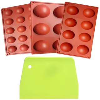Pralinenform Silikon, 4 Stück Pralinenform Silikonform Halbkugel Hemisphere Silicone Mould, Rundes Backblech aus Silikon Geeignet für Schokolade, Süßigkeiten, Pudding, Dessertdekoration