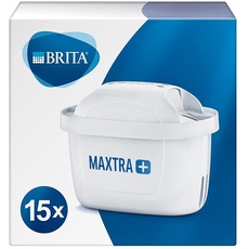 BRITA MAXTRA+ Ersatz-Wasserfilterkartuschen, kompatibel mit allen BRITA Krügen, reduzieren Chlor, Kalk und Verunreinigungen für tollen Geschmack, 15 Stück
