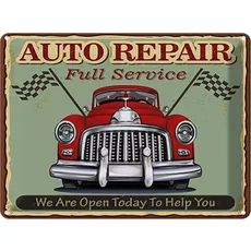 Blechschild 30x40 cm - Auto repair full Service