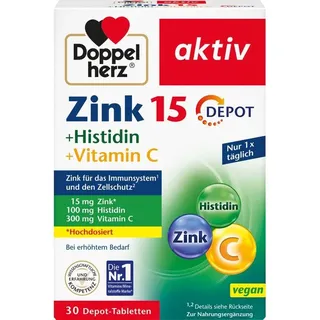 Doppelherz Aktiv Zink 15 + Histidin + Vitamin C Depot Tabletten 30 St.