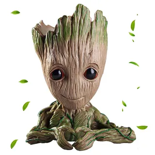 thematys Baby Groot Blumentopf 13x11,5x7cm - Authentische Spielfigur aus Filmklassikern, Actionfigur für Fans, Stiftehalter & Geschenkidee - Vielseitige Deko für Garten, Schreibtisch & Aquarium