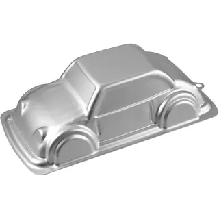 Wilton Backform 3D-Auto, Motivbackform Aluminium 3D-Kuchenform Ideal für Kindergeburtstag oder Partys - 27,5 x 17 x 10 cm, Grau