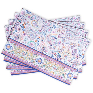 Maison d'Hermine Tischsets, 100% Baumwolle, 4er-Set, dekorative Tischsets, Ostern waschbare Tischsets für Home Buffet, Indian Floral, Frühling/Sommer (33 cm x 48 cm)