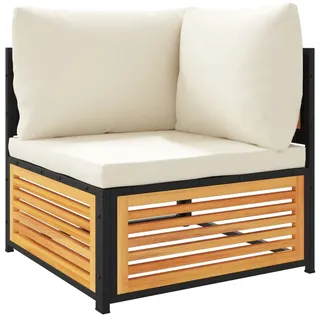 vidaXL Garten-Ecksofa mit Kissen Massivholz Akazie - Braun