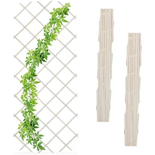 Relaxdays Rankgitter ausziehbar 180 x 90 cm Weiß