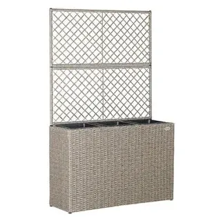 CASARIA Blumenkasten mit Rankgitter 83 x 30,5 x 60 cm Creme