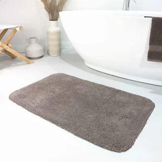 Wecon home Basics Badematte »Ole WB-2721« Höhe 20 mm fußbodenheizungsgeeignet 100% Baumwollflor, waschbar, einfarbig, Badezimmerteppich, grau