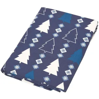 Homescapes Weihnachtstischdecke Winterland blau 137/178 cm, 100% Baumwolle , Textil , Rechteckig , 137x178 cm , Oeko-Tex® , Heimtextilien, Wohntextilien, Tischwäsche, Tischdecken