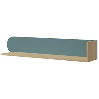 Deine Möbel 24 Wandregal Lexo 15 120/20/25 cm in Eiche Cremona/Meeresblau , Eichefarben, Blau , Holzwerkstoff , 120x20x25 cm , Wohnzimmer, Regale, Wandregale