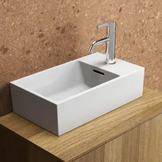 Ideal Standard Extra Handwaschbecken 45 cm, Hahnbank rechts, 1 Hahnloch, mit Überlauf - Weiß