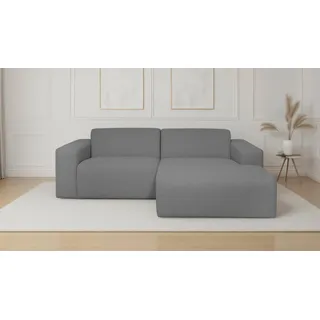 OTTO home Ecksofa »Koa, 228 cm, L-Form, Modulsofa in Cord, Chenille, Struktur, Webstoff« Designsofa, weicher Lounge-Sitzkomfort, Welleunterfederung, bodentief, grau