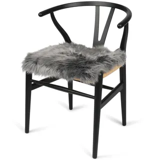 Nordic Sheep Lammfell Kissen 40x40 cm | Weiches Fell für Stühle & Sofa | Gemütliches Sitzkissen & Lammfell Sitzauflage im schönen nordischen Stil | Farbe: Stahl