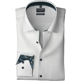 OLYMP Langarmhemd »Luxor modern fit« modern fit, New Kentkragen, Business Hemd, extra langer Arm, weiß