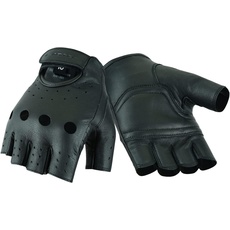 BLACKWILD Fingerlose Handschuhe | Ohne Finger Leder Motorradhandschuhe Herren und Damen| Fingerlos Fahrradhandschuhe,Gym Fitness Handschuhe auch für MTB und Taktische (Schwarz, 2XL)