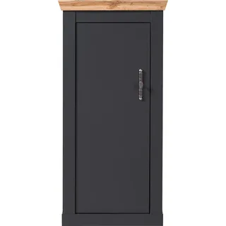 Highboard Kommode im Landhaus Stil CESENA-61 in anthrazit mit Wotan Eiche Nb., B/H/T ca. 72/146/38 cm - Grau
