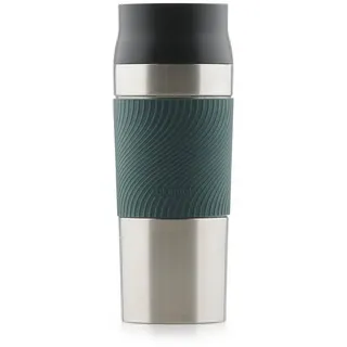 Blumtal Thermobecher 350 ml - Kaffeebecher to go aus Edelstahl - auslaufsicherer Isolierbecher kalt/heiß - Mug mit 360° Trinköffnung - Thermosbecher + Quick-Press-Verschluss - Coffee Mug - Dunkelgrün