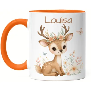 Kiddle-Design Einhorn Tasse Kinder Personalisiert mit Name - Kinderbecher für Kita, Kindergarten - Kindertasse mit Einhorn-Motiv als Trinkbecher, Zahnputzbecher - Einhorntasse Emaille Blau
