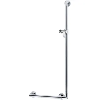 Keuco Plan-Care Winkelgriff mit Brauseschieber Klappsitz Aluminium silber