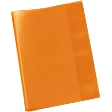 VELOFLEX 1353130 - Schulhefthülle, Hefthülle, Heftschoner, DIN A5, transparente PP-Folie, gelb, orange, 25 Hüllen