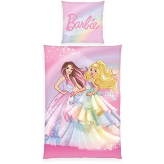 Herding Barbie, Kopfkissenbezug ca. 80 x 80 cm, Bettbezug ca. 135 x 200 cm, Mit Reißverschluss und Wendemotiv, 100% Baumwolle/Renforcé