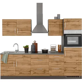 KOCHSTATION Küchenzeile »KS-Stockholm« mit E-Geräten, Breite 270 cm, wahlweise mit Induktionskochfeld