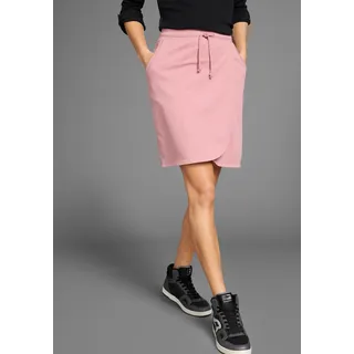 Jerseyrock KANGAROOS, Damen, Gr. 48, rosa (dunkel rosa), Jersey, Obermaterial: 95% Baumwolle, 5% Elasthan, bequem mini, Röcke Jerseyrock, in Wickeloptik mit elastischem Bund, Topseller