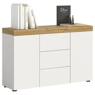 OTTO home Mambo 125 x 80 x 37 cm Platin Weiß / Wotan Eiche (Nachbildung)