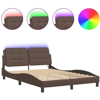 vidaXL Bettgestell mit LED ohne Matratze "Zadar" Braun 120x200 cm - Braun