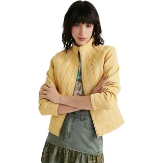 Desigual Damen Mar Wildleder Jacke gelb XS - Gelb