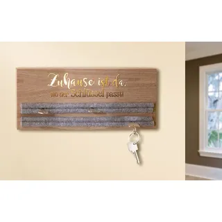 Gilde »LED Schlüsselbrett mit Spruch«, beige