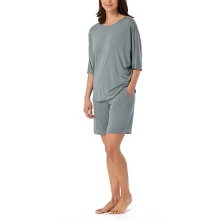 Schiesser Damen Schlafanzug Kurz Pyjamaset, Jade, 40