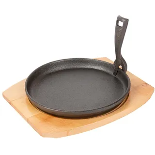 Ländlicher Teller - Untersetzer Aus Holz Ø 22 Cm Schwarz Eisen - 1 Un.